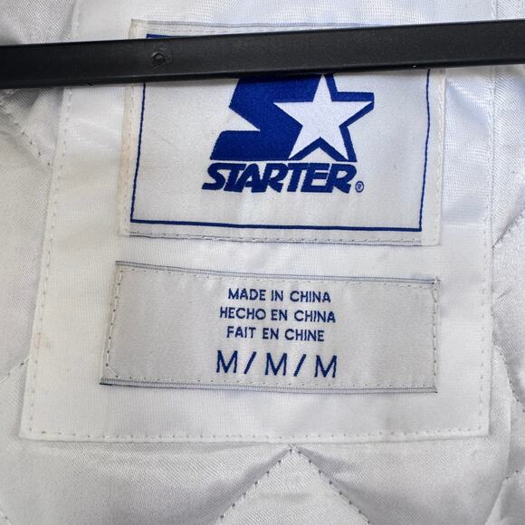 Rare White Starter Seattle Seahawks NFL Satin Bomber Jacket Medium - Picture 8 of 11